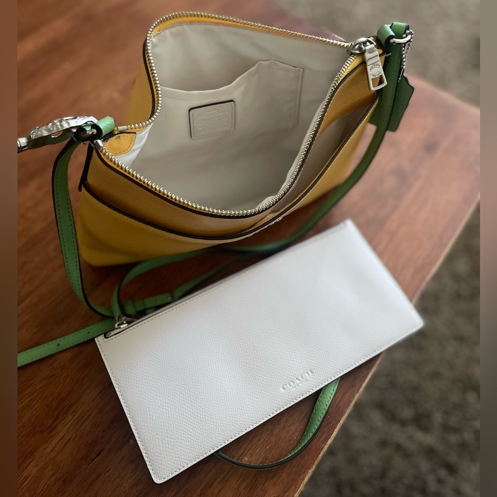 Coach Vibrant Yellow and Green Crossbody Bag - Picture 4 of 5